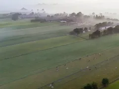 Drone opname van het veenweidegebied