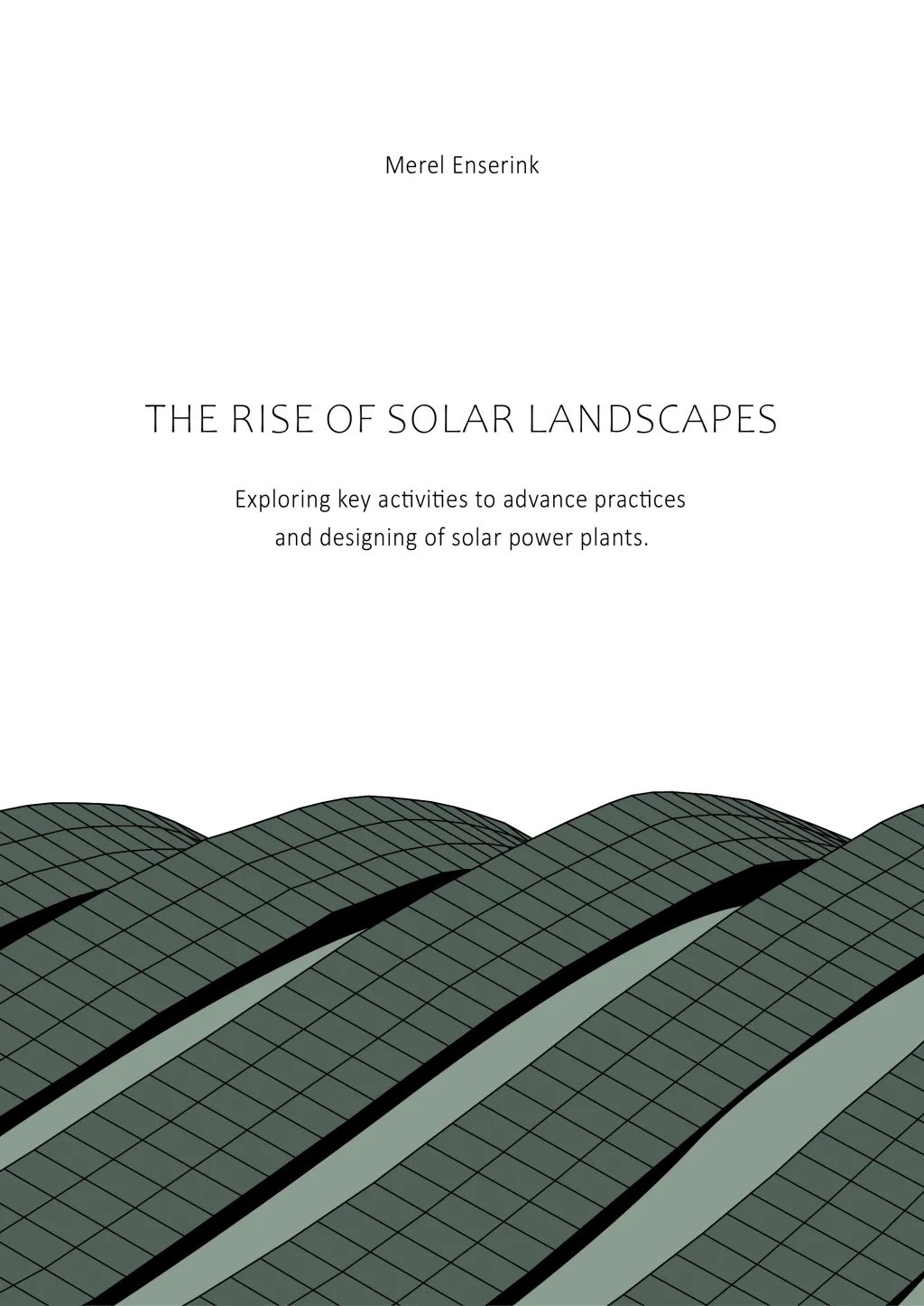 De cover van het promotieonderzoek van Merel Enserink met zonnepanelen